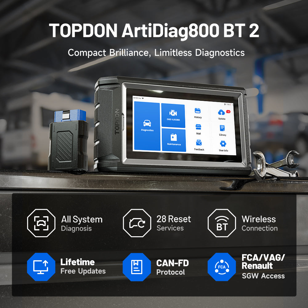 TOPDON ArtiDiag800 BT 2 diagnostic tool with LCD display