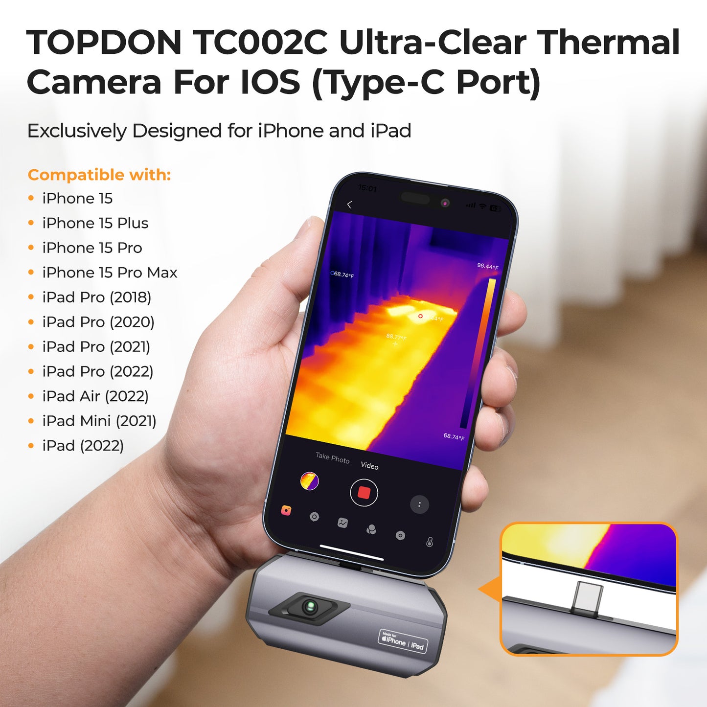 TC002C (iOS-laitteet - USB-C-portti)