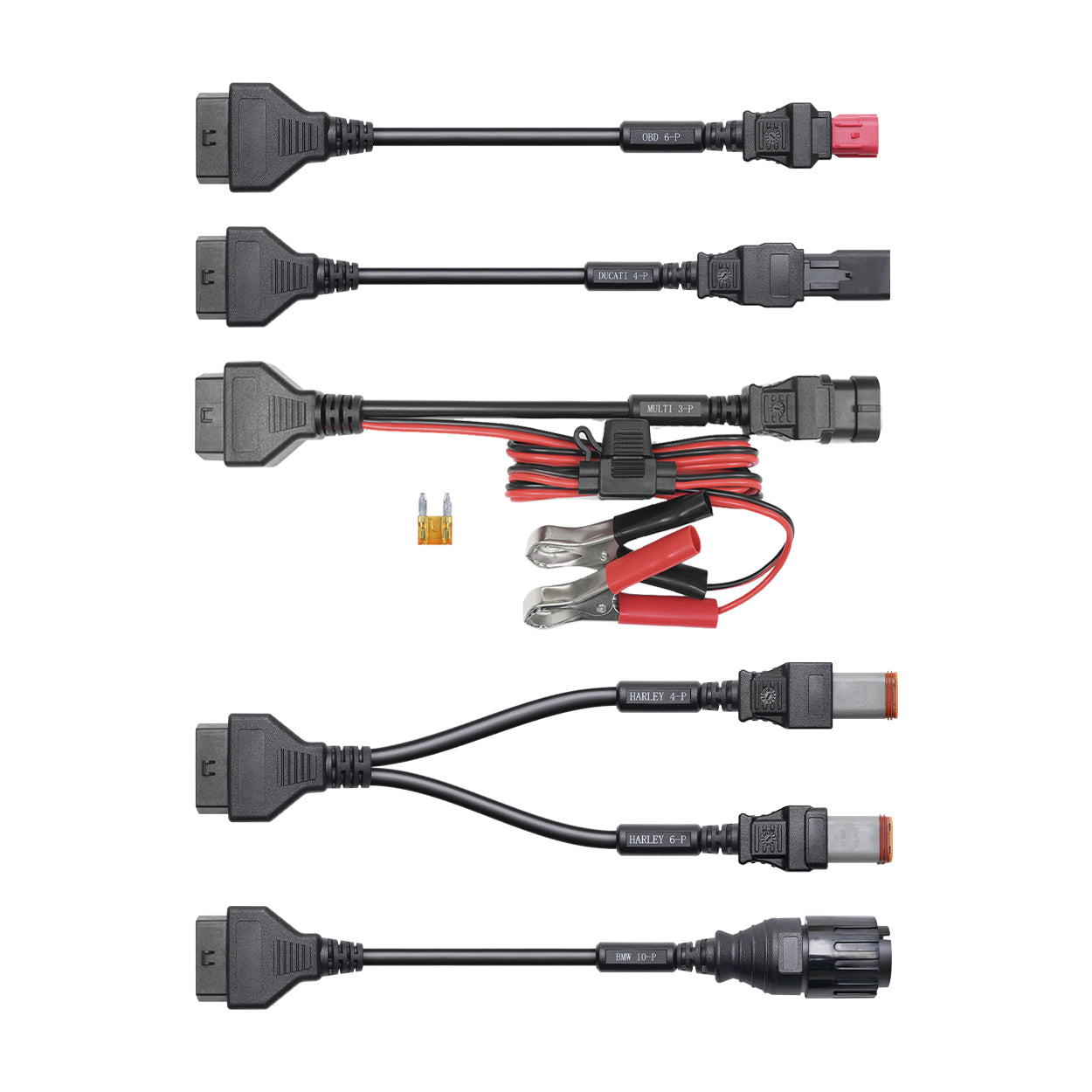 TopScan Moto Kit de Cable Maestro (Paquete de Cable 3 en 1 para BMW + Harley + Ducati)